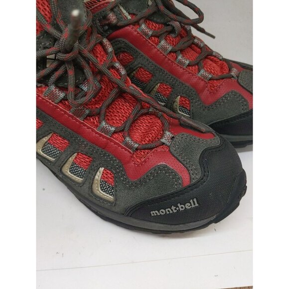 Mont.Bell Gore Tex Hiking Boots Shoes Red/ Gray Size KOR 250 - Picture 4 of 9